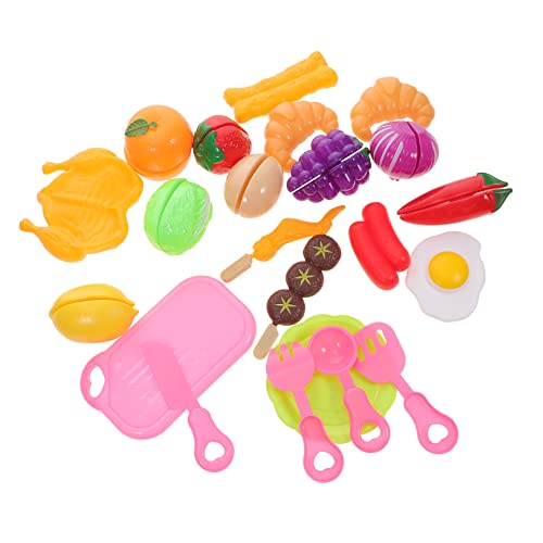 SUPVOX 23 Stück Teiliges Obst Gemüse Set Realistisches für Fantasievolles Rollenspiel Pädagogisch Buntes Küchenspielzeug für Kleinkinder und Vorschulkinder von Supvox