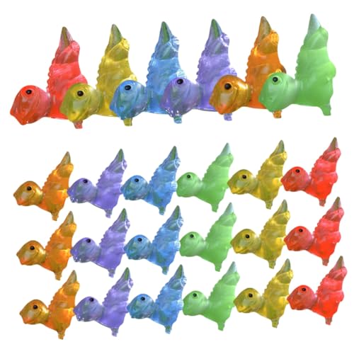 SUPVOX 24 Stück Luminous Ornament Kleine Tierfiguren Mini Im Freien Zahlen Mikro Kleine Figuren Zum Verstecken Eidechsenfigur Winzige Figuren Auto-eidechsen-Ornament Harz von Supvox