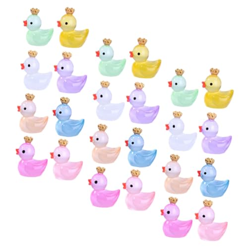 SUPVOX 24stücke Miniatur Enten Figuren Glühende Nachtlichter Für Landschaftsdekoration Garten Und Puppenhausaccessoires Farben Pro Farbe von Supvox