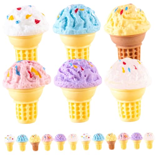 SUPVOX 24 Stück Teiliges Miniatur Eiscreme Modell aus Harz Realistische Mini EIS Dekorationen für Puppenhaus und DIY Miniaturlandschaften Farbenfrohe Langlebige Küchenaccessoires von Supvox