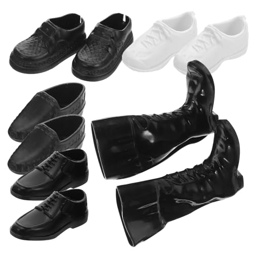 SUPVOX 25 Paare Puppenverkleidungsschuhe Miniaturschuhe für Puppen Babypuppen-Requisiten Puppe Schuhe Mini-Schuhverzierung Puppe dekorative Schuhe Plastik Schwarz von Supvox