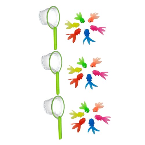 SUPVOX 3 Sätze Badespielzeug Weiche TPR Goldfische Netzen Buntes Wasserspielzeug für Junge Mädchen und Kleinkinder Sicher Langlebig und Fantasieanregend Zufällige Farbe Zufällige Farbe von Supvox