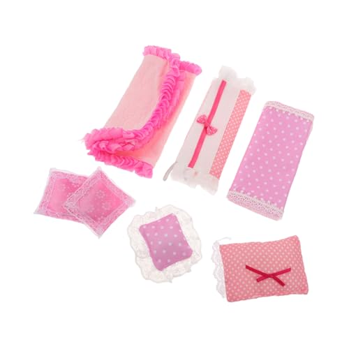 SUPVOX 3 Sätze Maßstab Mini Bettlaken Kissen Realistische Schlafzimmer Dekoration für Puppenhaus Möbel SUPVOX 3 Sätze Maßstab Mini Bettlaken Kissen Realistische Schlafzimmer Dekoration für Puppenhaus Möbel von Supvox