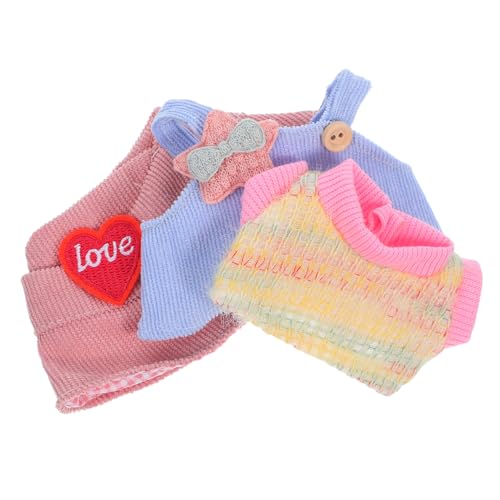 SUPVOX 3 Stück Hut Puppenhaus Eimer Sommer Süße Kleidung Strampler Up So Tun Als Ob Mit Kawaii Outfits Kleid Dekor Für Overalls Puppe Und Kostüm Kleidung T Shirt Zubehör Cosplay Herz von Supvox