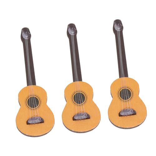 SUPVOX 3 Stück Miniatur Gitarre Teiliges aus Holz Realistische Miniatur Dekofiguren für Puppenhaus und Mikro Landschaft Langlebige Kiefern Holzmodelle mit Feiner Verarbeitung Kreative von Supvox