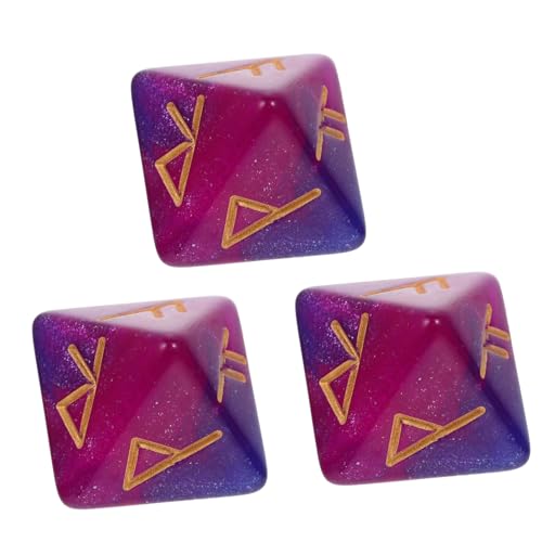 SUPVOX 3 Stück Polyedrische Rune Würfel aus Farbigem Acryl Seitige Spielwürfel mit Sternbild Motiv Kompakte Würfel für Brettspiele Rollenspiele Party und Büro Langlebig von Supvox