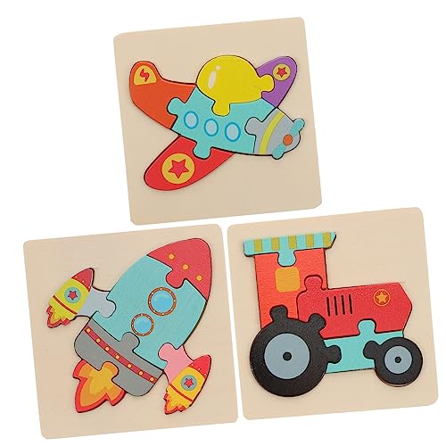 SUPVOX 3 Stück Puzzle DIY -holzrätsel Kinderrätsel Holzrätsel Kinderhandwerk Rätsel Für Frühpädagogisches Hölzern von Supvox