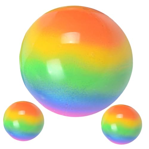 SUPVOX 3 Stück Stressabbau Regenbogen Slow Rebound Squeeze Bälle aus Flexiblem TPR Material Waschbar Wiederverwendbar als Goodies Bag Füller und Kreatives Zappelspielzeug für Erwachsene von Supvox