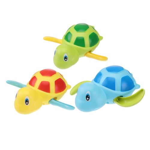 SUPVOX 3 Stück Teiliges Badespielzeug Tauchspielzeug Schwimmende Schildkröten in Blau Grün Rot Sicheres Badewannenspielzeug für Junge Mädchen und Kleinkinder Weiches Griffiges Material von Supvox