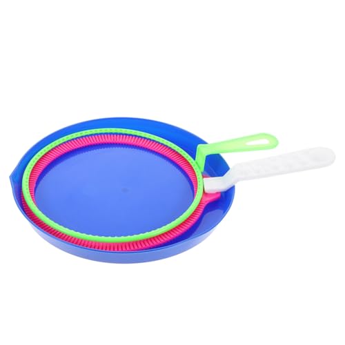 SUPVOX 3 Stück Teiliges Bubble Maker Set Seifenblasenring mit Großem Ring und Praktischem Tray Bunte Seifenblasen Werkzeuge für Drinnen und Draußen für Jungen und Mädchen Zufällige Farbe von Supvox