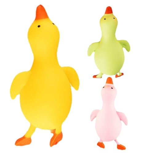 SUPVOX 3 Stück Teiliges Enten quetschspielzeug aus TPR Stressabbauendes Tragbares Partyspielzeug in Gelb für Erwachsene Lustiges Haustier simulationsspielzeug von Supvox