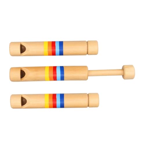 SUPVOX 3 Stück Teiliges Holzflöten Musikinstrument Bunte Ziehflöte Pädagogisch Fördernd Leicht Tragbar für Frühe Musikerziehung von Supvox