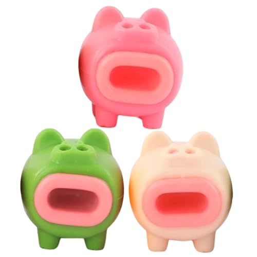 SUPVOX 3 Stück Teiliges Kleines Schwein Quetschspielzeug Leichtes Sensorisches Stressabbau Büro und Partyfüller Lustiges Dekompressionsspielzeug für Erwachsene Zufällige Zufällige Farbe von Supvox
