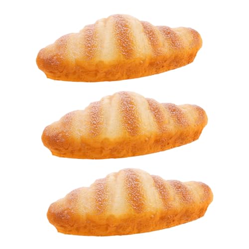 SUPVOX 3 Stück Teiliges Künstliche Croissants für Deko und Fotografie Realistisch Gestaltete Brotsimulationen mit Lebensechter Textur Vielseitig Einsetzbar für Bäckerei Restaurant und von Supvox