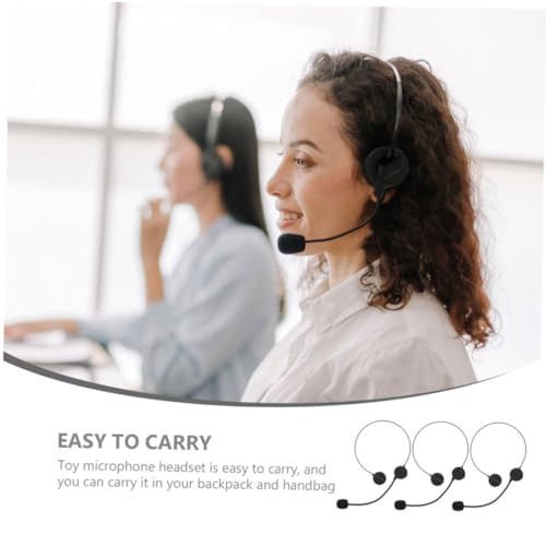 SUPVOX 3 Stück Teiliges Mikrofon Headset Kostüm Requisit Realistisch Aussehendes Cosplay Zubehör für Karneval Halloween und Bühnenauftritte für Verkleidung und Themenpartys von Supvox