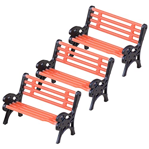 SUPVOX 3 Stück Teiliges Miniatur Holzbank Detailreiche Puppenhaus Möbel Mini Deko für Mikrolandschaft Lebensechte Miniatur Ornamente für Garten Blumentopf und Spielspaß von Supvox