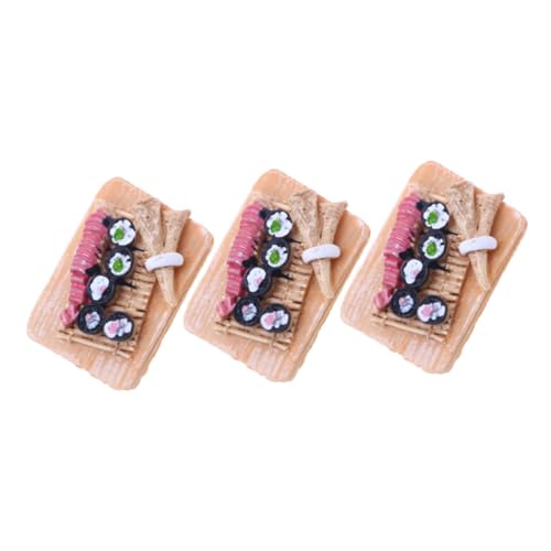 SUPVOX 3 Stück Teiliges Puppenhaus Zubehör Miniatur Sushi Lebensmittel Modelle für Kreative Küchenszenen Mini House Decoration von Supvox