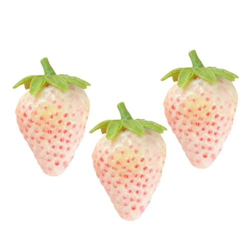 SUPVOX 3 Stück Teiliges Realistische Künstliche Erdbeeren aus Weichem PVC Detailgetreue Simulation mit Natürlicher Vielseitig Einsetzbar für Dekoration Fotografie Requisiten und DIY von Supvox