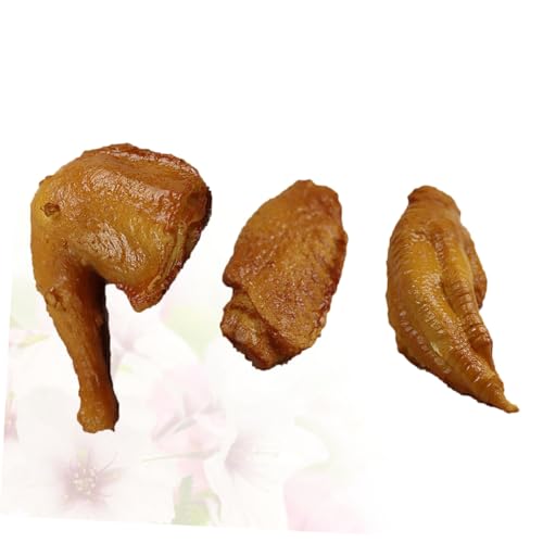SUPVOX 3 Stück Teiliges Simulation Food Modell aus Kunststoff mit Hähnchenflügel Mittelgelenk Trommelstock und Hühnerfuß Realistische Lernspielzeug Dekoration und Foto Requisite von Supvox
