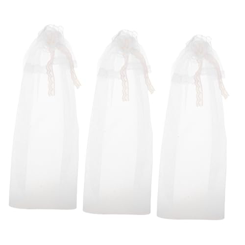 SUPVOX 3 Stücke Teiliges Miniatur Puppen-hochzeits-Schleier- Zarter Brautschleier aus Tüll mit Spitzen-Detail Leichtes Braut-Kopfschmuck-Accessoire für Puppen-hochzeitsspiele und von Supvox