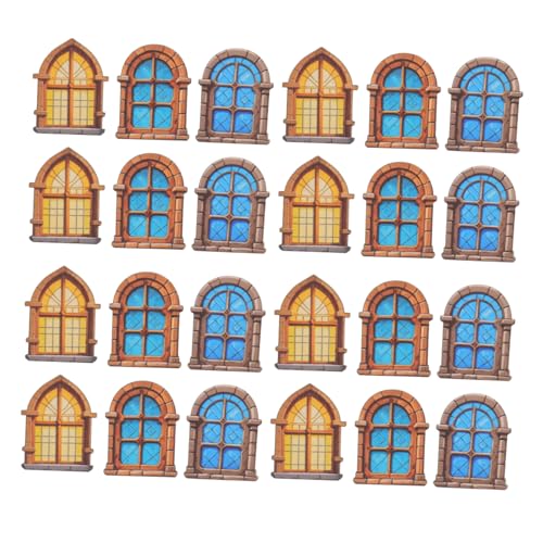 SUPVOX 30 Stück Teiliges Miniatur Holzfenster Modell Europäischer Stil für Puppenhaus DIY Zubehör Kreative Szene Gestaltung Feine Details für Spielhaus Dekoration von Supvox