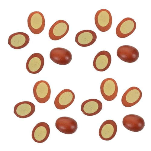 SUPVOX 30 Stück Teiliges Realistische Miniatur Eierhälften Detailgetreue Halbe Boiled Egg Modelle Kindgerechtes für Puppenhaus Küche Dekorative Mini Food Accessoires von Supvox