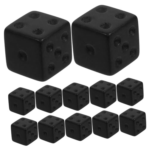 SUPVOX 30 Stück Teiliges Schwarzes Acryl Würfelset Mattierte Undurchsichtige Spielwürfel mit Gravierten Punkten Leicht Kompakt für Brett Würfelspiele von Supvox