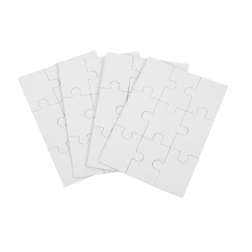 SUPVOX 4 Blätter Leere Sublimations Puzzles aus Holz Teiliges Teile für DIY Bastelprojekte und Kreative für Familie und Freunde von Supvox