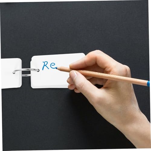 SUPVOX 4 Sätze Lochkarten Karteikarten mit Ring Portable Blanko Notizkarten Weiße Stabile Karteikarten für Lernen Büro Schule Vokabelkarten Handliches für Organisiertes Studium und von Supvox