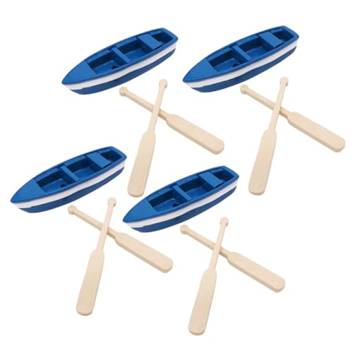 SUPVOX 4 Sätze Miniatur Holzboot Modelle DIY Bastelset für Landschaftsdekoration Strand und Meer Handgefertigte Ornamente aus Hochwertigem Holz für Kreative Heimdekoration von Supvox