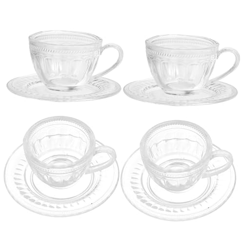 SUPVOX 4 Sätze Miniatur Teetassen Set Teilig Kunststoff Puppenhaus Zubehör Miniatur Teegeschirr Transparent Dekoratives Puppengeschirr für von Supvox