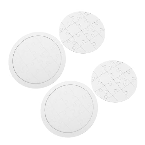 SUPVOX 4 Sätze Runde Blanko Puzzle zum Bemalen DIY Malvorlagen aus Papier Puzzle Pieces zum Selbstgestalten für Kreatives Zeichnen und Doodle Board Bastelmaterial für Hand Auge von Supvox