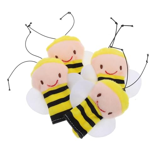 SUPVOX 4 Stück Fingerpuppen Weiche Plüsch Bienen für Kreatives Spiel und Geschichtenerzählen Interaktive Rollenspiele und Lernspielzeug für Kleinkinder von Supvox