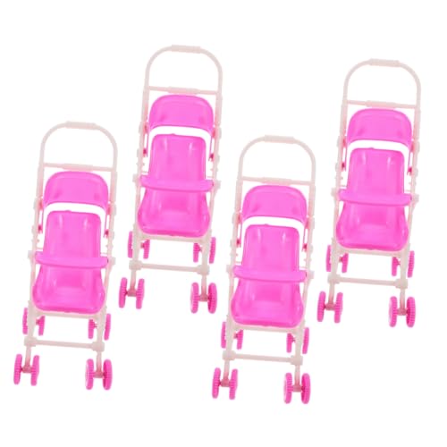 SUPVOX 4 Stück Kinderwagen Puppen Teiliges Kunststoff Faltbar Realistisches Babyspielzeug für Jungen Mädchen Detailreiches Zubehör Fördert Kreativität und Feinmotorische Fähigkeiten von Supvox
