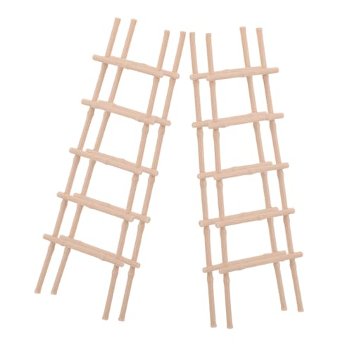 SUPVOX 4 Stück Mini Leiter Modell Dekoration Treppe Miniatur Winziges Leitermodell Miniatur Trittleiter Gerade Leiter Kleine Puppenhaus Möbel Leiterspielzeug Kleine Trittleiter von Supvox