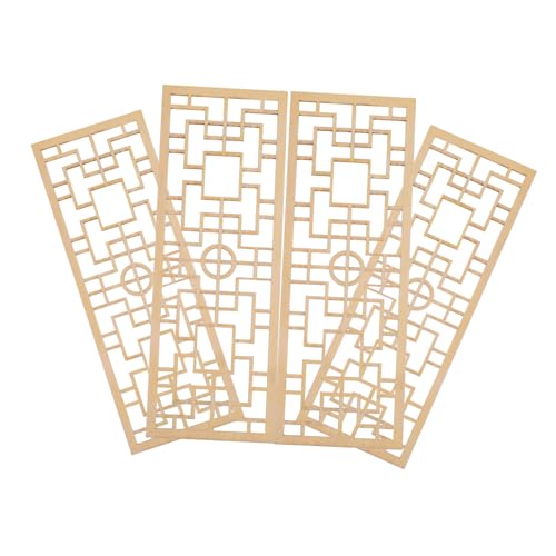 SUPVOX 4 Stück Miniatur Chinesischer Dekorationsbildschirm Teiliges aus Robustem Material Feine Verarbeitung Anpassbar zum Bemalen Zubehör für Puppenhaus Fotorequisiten und Miniatur von Supvox