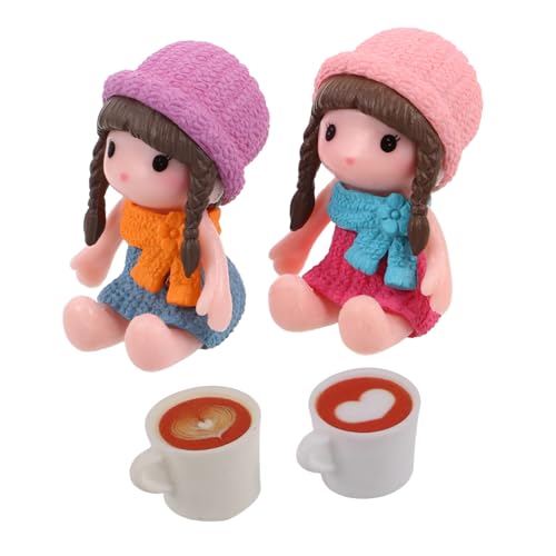 SUPVOX 4 Stück Miniatur Kaffeetassen Teilig Resin Puppenhaus Dekoration Realistisch Detailreich Vielseitig Einsetzbar für Puppen und Miniaturszenen von Supvox