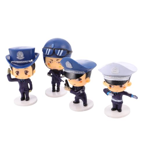 SUPVOX 4 Stück Polizei Figuren Tortendeko Teilig Cartoon Polizei Mann Frau Cake Topper Geburtstag Deko Jungen Mädchen Ab Jahre von Supvox