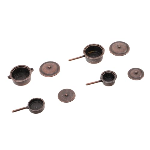 SUPVOX 4 Stück Puppenhaus -Topf -Set Minikocher Für Puppenhaus Wohnzimmer Möbel Dekorative Simulationspfannen Küche Miniherde Mini-kochgeschirr Für Dunkelbraun Metall SUPVOX 4 Stück Puppenhaus -Topf -Set Minikocher Für Puppenhaus Wohnzimmer Möbel Dekorative Simulationspfannen Küche Miniherde Mini-kochgeschirr Für Dunkelbraun Metall von Supvox