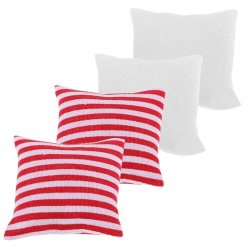 SUPVOX 4 Stück Realistische Baumwoll Puschelpillows für Mini Sofa für Puppenhaus Dekoration und Kreatives Spiel von Supvox