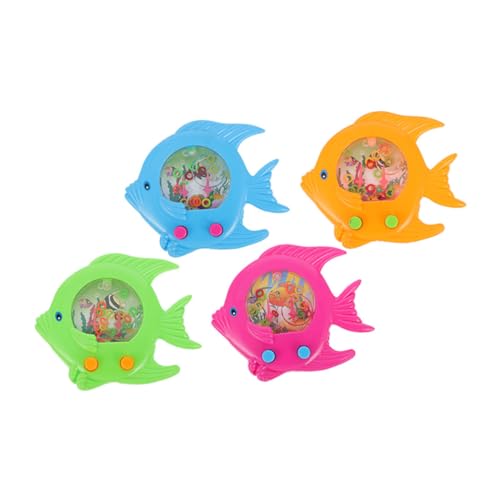 SUPVOX 4 Stück Teiliges Fisch Wasserwurf Ringspiel Handheld Wasserspielzeug für Langlebiges Material Bunte Farben Fördert Feinmotorik und Eltern Junge Mädchen Beziehung Zufällige Farbe von Supvox