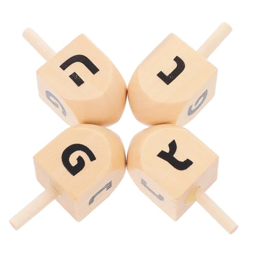 SUPVOX 4 Stück Teiliges Holz Dreidel Bastelset mit Glatter Oberfläche zum Bemalen Nachhaltige Hanukkah Spielzeuge für Vielseitige Dekoration und Traditionelles Festspiel von Supvox