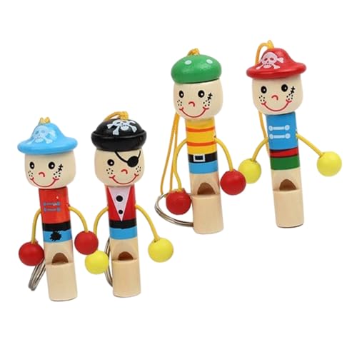 SUPVOX 4 Stück Teiliges Holzpfeifen mit Bunten Cartoon Motiven Kreative Musikinstrumente Pädagogische Spielzeuge zur Musikalischer Fähigkeiten für Kleinkinder Schule Party und von Supvox