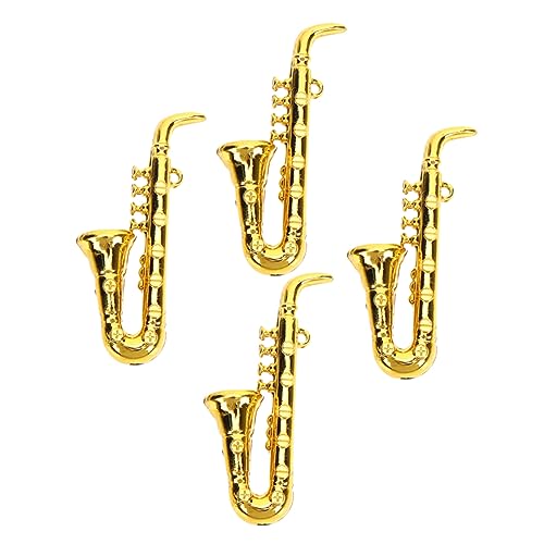 SUPVOX 4 Stück Teiliges Mini Saxophon Modell Kleine Musikinstrumente aus Robustem Dekorativ für Puppenhaus Schreibtisch Wohnraum Vielseitig Einsetzbar Kompakt und Leicht von Supvox