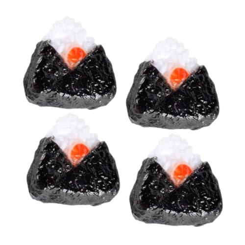 SUPVOX 4 Stück Teiliges Miniatur Japanisches Onigiri Reisball Modell Realistische Mini Food Dekoration für Puppenhaus Lebendige Farben Glatte Oberfläche als Snack Modell und von Supvox