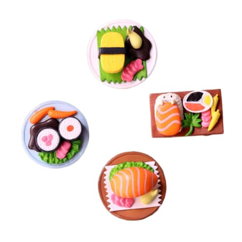 SUPVOX 4 Stück Teiliges Miniatur Sushi Modell Realistische Japanische Essensdekoration Lebendige Farben Hochwertige Materialien Leicht und Tragbar für Puppenhaus und Sammler SUPVOX 4 Stück Teiliges Miniatur Sushi Modell Realistische Japanische Essensdekoration Lebendige Farben Hochwertige Materialien Leicht und Tragbar für Puppenhaus und Sammler von Supvox