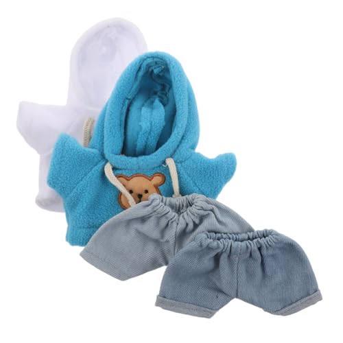 SUPVOX 4 Stück Teiliges Outfit aus Hochwertiger Baumwolle mit Hoodie und Jeans für Plüschtiere Kuschelige Kleidung für Kleine Stofftiere und Puppen zum Anziehen und Kombinieren von Supvox