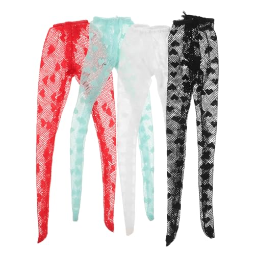 SUPVOX 4 Stück Teiliges Puppenstrumpf Kleine Bunte Spitze Elastische Langstrumpfhosen für Spielzeugpuppen Vielseitig Einsetzbar als Puppenzubehör Bequem und Einfach Anzuziehen von Supvox