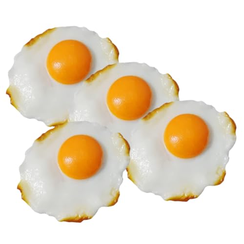 SUPVOX 4 Stück Teiliges Realistische Gefälschte Spiegeleier aus Flexiblem Material Kindgerechtes und Dekoratives Küchenmodell für Restaurant und Puppenhaus Dekoration von Supvox
