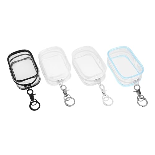 SUPVOX 4 Stück Transparente PVC Puppen Aufbewahrungstasche mit Abnehmbarem Schlüsselanhänger Kompakte Stabile und Tragbare Zipp-Tasche für Plüschtiere Sammelfiguren für Unterwegs von Supvox